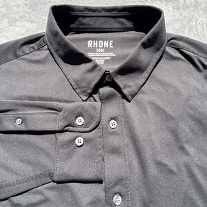 Rhone Shirt Mens Small Black Long Sleeve Performance Stretch Dress Button Up XL